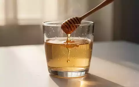 Ein Glas warmes Wasser mit einem Löffel Honig, der sich darin auflöst, bei sanftem Morgenlicht. - Foto: über boerse-global.de