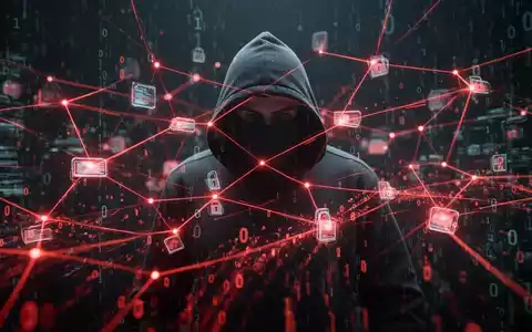 Abstrakte Darstellung einer Cyberbedrohung mit roten Linien und Binärcode, die ein Netzwerk bilden. - Foto: über boerse-global.de