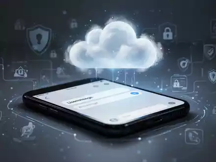 Ein Smartphone zeigt eine Messaging-App mit einem Nutzernamenfeld, umgeben von Icons für Privatsphäre und einer digitalen Wolke. - Foto: über boerse-global.de