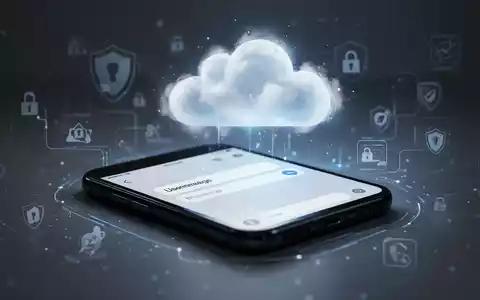 Ein Smartphone zeigt eine Messaging-App mit einem Nutzernamenfeld, umgeben von Icons für Privatsphäre und einer digitalen Wolke. - Foto: über boerse-global.de