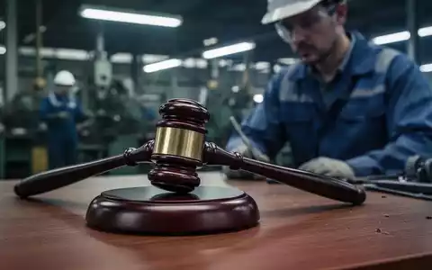 Ein Nahaufnahme eines Holzhammers auf einem Schreibtisch, der Entlassung und rechtliche Auseinandersetzung symbolisiert. - Foto: über boerse-global.de
