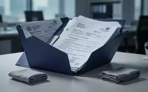 Ein leicht geöffneter Aktenordner mit Dokumenten und ein Stück Stoff auf einem Schreibtisch, das Transparenz und neue EU-Vorschriften symbolisiert. - Foto: über boerse-global.de