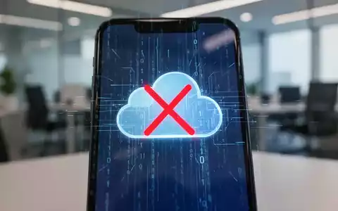 Ein Smartphone-Bildschirm zeigt ein Wolkensymbol mit einem roten 'X', das Datenverlust oder Speicherplatzprobleme symbolisiert. - Foto: über boerse-global.de