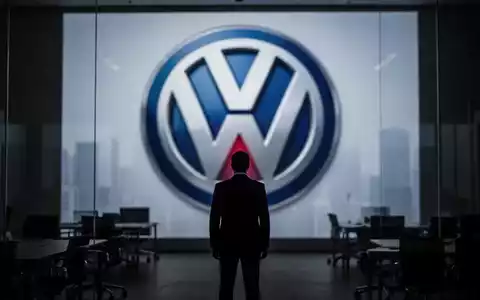 Eine einzelne, stilisierte Figur vor einem verschwommenen Volkswagen-Logo, das Personalabbau symbolisiert. - Foto: über boerse-global.de