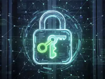 Leuchtendes Passkey-Symbol in digitalem Schloss, symbolisiert sichere, passwortlose Authentifizierung für Unternehmens-Identitätsmanagement. - Foto: über boerse-global.de