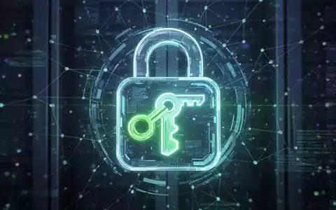 Leuchtendes Passkey-Symbol in digitalem Schloss, symbolisiert sichere, passwortlose Authentifizierung für Unternehmens-Identitätsmanagement. - Foto: über boerse-global.de