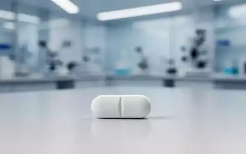 Eine einzelne weiße Tablette auf einer modernen, minimalistischen Oberfläche, die ein Medikament zur Gewichtsreduktion darstellt. - Foto: über boerse-global.de