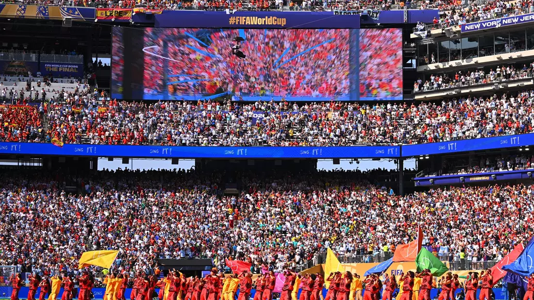 Erstmals gab es bei einem WM-Finale eine Halbzeitshow.  - Bild: Tom Weller/dpa