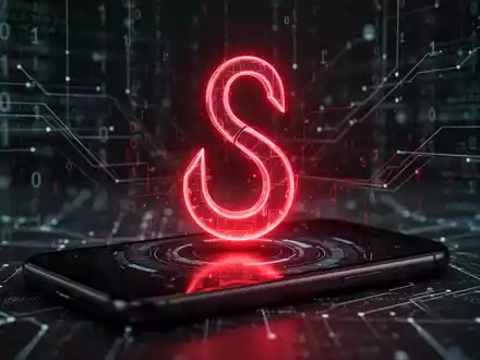 Leuchtendes, rotes digitales Hakensymbol, das aus einem Smartphone-Bildschirm hervortritt, vor verschwommenem Binärcode und Datenlinien. - Foto: über boerse-global.de