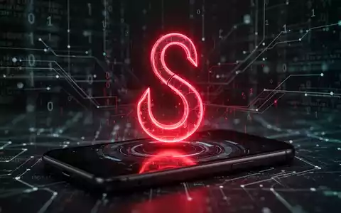 Leuchtendes, rotes digitales Hakensymbol, das aus einem Smartphone-Bildschirm hervortritt, vor verschwommenem BinĂ€rcode und Datenlinien. - Foto: ĂŒber boerse-global.de