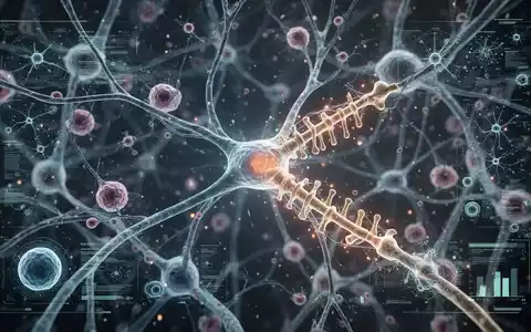 Nahaufnahme einer Gehirnzelle mit einem mikroskopischen Skelett, das die Zellmembran schützt, umgeben von einem Netzwerk von Neuronen. - Foto: über boerse-global.de