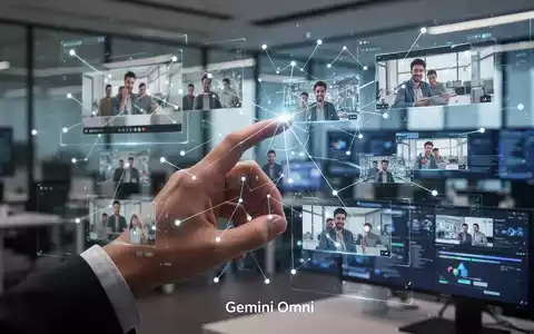 Eine Hand interagiert mit einer holografischen Videobearbeitungsoberfläche, die KI-generierte Videoinhalte und technische Elemente zeigt. - Foto: über boerse-global.de