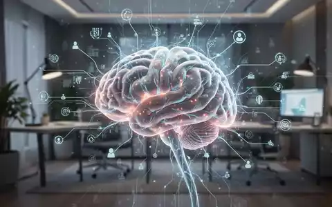 Ein stilisiertes Gehirn mit leuchtenden neuronalen Pfaden, verbunden durch digitale Linien, symbolisiert Online-ADHS-Behandlung und Konzentration. - Foto: über boerse-global.de