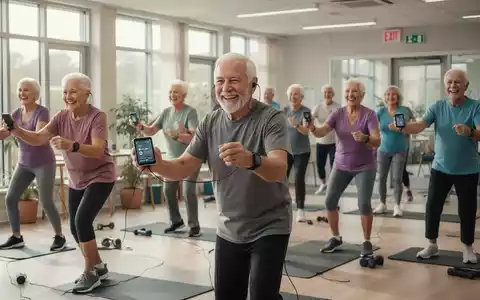 Senioren nehmen an einem modernen Fitnesskurs teil, der Gemeinschaft und digitale Unterstützung fördert, um Mobilität und Wohlbefinden zu erhalten. - Foto: über boerse-global.de