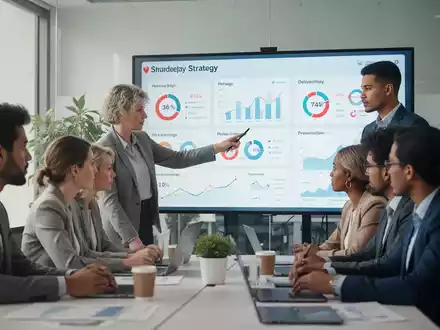 Eine Gruppe von Fachleuten im Gesundheitsmanagement arbeitet in einem modernen Büro an der Analyse von Gesundheitsdaten und Präventionsstrategien. - Foto: über boerse-global.de
