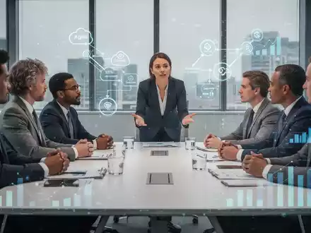 Eine vielfältige Gruppe von Fachleuten arbeitet an einem modernen Konferenztisch zusammen, eine Person moderiert die Diskussion. - Foto: über boerse-global.de