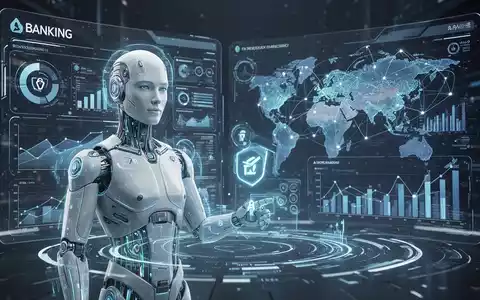 Stilisierte digitale Oberfläche mit holografischen Elementen, zeigt KI-Agent bei Finanzdatenverwaltung und sicheren Transaktionen. - Foto: über boerse-global.de