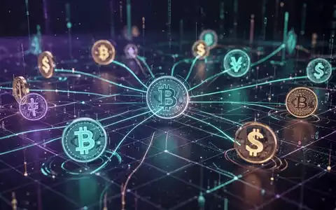 Abstrakte Darstellung von digitalen Assets und Blockchain-Technologie mit leuchtenden Linien auf einem futuristischen Raster. - Foto: über boerse-global.de