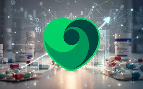 Eine abstrakte, atmosphärische Szene, die den E-Apotheken-Sektor darstellt, mit einem optimistischen digitalen Netzwerk und pharmazeutischen Elementen. - Foto: über boerse-global.de