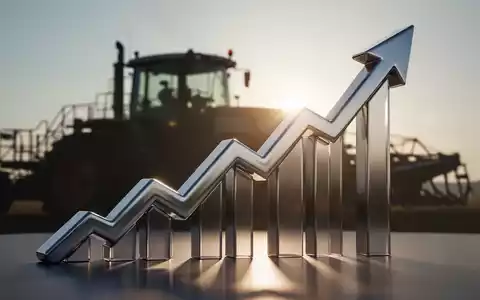 Eine stilisierte, aufsteigende Metallgrafik vor dem unscharfen Hintergrund einer Industrieanlage, die Wachstum symbolisiert. - Foto: über boerse-global.de