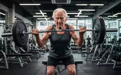 Ălterer Mensch beim Krafttraining mit Hanteln in einem modernen Fitnessstudio, Symbol fĂŒr StĂ€rke und PrĂ€vention im Alter. - Foto: ĂŒber boerse-global.de