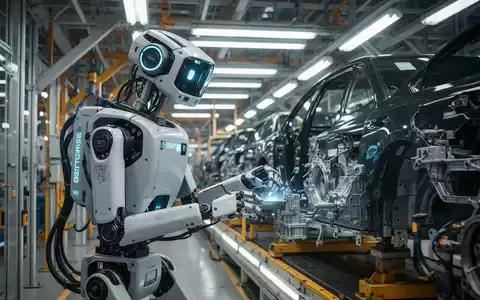 Humanoid-Roboter an einer Automobil-Montagelinie, symbolisiert Hyundais Investition in Robotik und Boston Dynamics. - Foto: über boerse-global.de