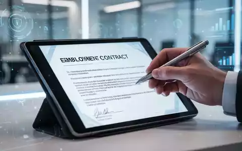 Eine Hand, die mit einem digitalen Stift auf einem Tablet einen Arbeitsvertrag unterschreibt, symbolisiert die Digitalisierung von HR-Prozessen. - Foto: über boerse-global.de