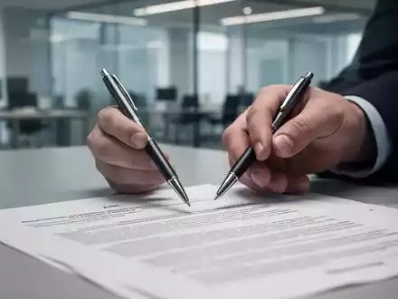 Eine Hand hält einen Stift und zeigt auf ein Dokument, das neue Regeln und den Druck durch Jobcenter symbolisiert. - Foto: über boerse-global.de