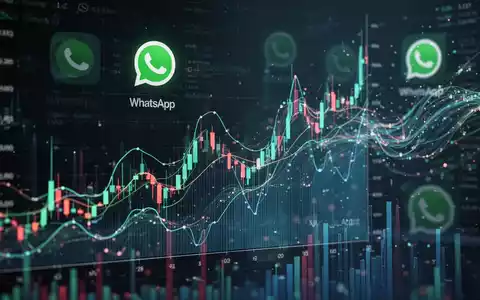 Digitale Grafik mit Finanzdatenflüssen und dezentem WhatsApp Business-Logo, die Preisänderungen und Monetarisierung darstellt. - Foto: über boerse-global.de