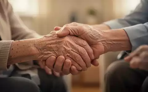 Zwei Hände, eine ältere Hand hält eine andere, symbolisiert Pflege und Empathie bei Demenzpatienten. - Foto: über boerse-global.de