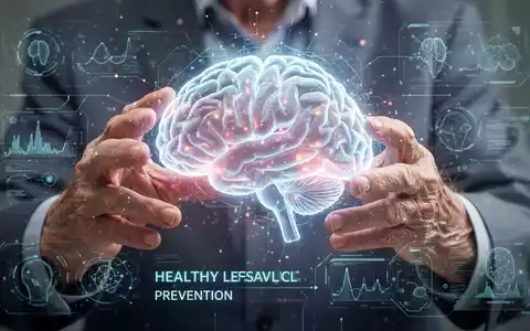 Ältere Hände berühren ein leuchtendes Gehirn-Hologramm, das Prävention und Gehirngesundheit symbolisiert. - Foto: über boerse-global.de
