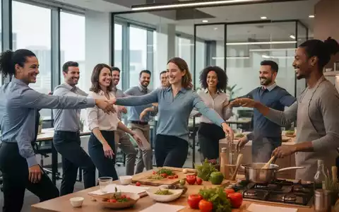 Eine vielfältige Gruppe von Fachkräften nimmt an einer betrieblichen Gesundheitsmaßnahme teil, die Wohlbefinden und Teamarbeit fördert. - Foto: über boerse-global.de