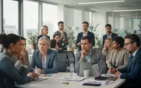 Eine vielfältige Gruppe von Menschen arbeitet in einem modernen Büro, einige nachdenklich, andere engagiert, mit Fokus auf Wohlbefinden. - Foto: über boerse-global.de