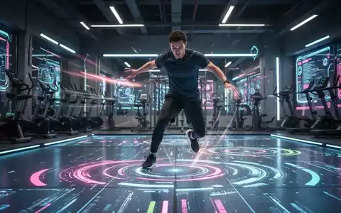 Eine Person trainiert auf einem Skillcourt, reagiert auf leuchtende visuelle Hinweise auf dem Boden, um Koordination und Konzentration zu verbessern. - Foto: über boerse-global.de