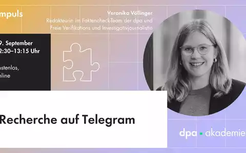 Recherche auf Telegram | dpa Akademie - Foto: presseportal.de