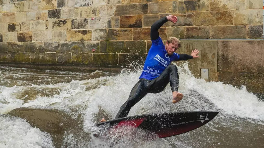 Showdown auf der Leinewelle: Deutsche Meisterschaften im Rapid Surfen feiern Premiere bei den Finals 2026 in Hannover - Bild: presseportal.de