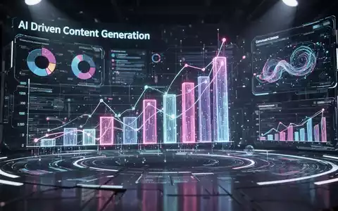 Futuristisches digitales Präsentationsinterface mit dynamischen 3D-Diagrammen und leuchtenden Datenvisualisierungen, die KI und Animation symbolisieren. - Foto: über boerse-global.de