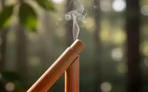 Ein eleganter, minimalistischer Inhalationsstift aus Holz oder Bambus, aus dem zarter aromatischer Dampf aufsteigt, in einem ruhigen, natürlichen Ambiente. - Foto: über boerse-global.de