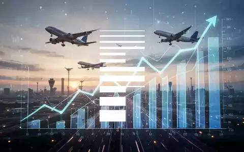 Eine abstrakte, atmosphärische Szene, die den Luftfahrt- und Flugsicherungssektor mit optimistischem, aufwärtsgerichtetem Trend darstellt. - Foto: über boerse-global.de