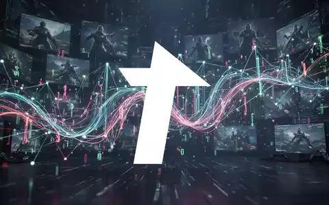 Abstrakte, atmosphärische Szene, die die Gaming-Industrie darstellt, mit einem dynamischen Datenfluss, der eine Milliarden-Transaktion symbolisiert. - Foto: über boerse-global.de