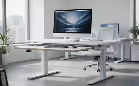 Ein moderner, höhenverstellbarer Schreibtisch in einem hellen Büro, der ergonomisches Arbeiten im Stehen und Sitzen ermöglicht. - Foto: über boerse-global.de