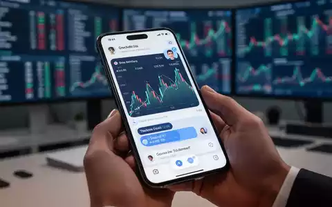 Eine Hand hält ein Smartphone mit Banking-App, Aktiencharts und virtuellem Assistenten. Hintergrund unscharf. - Foto: über boerse-global.de
