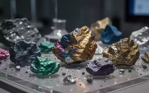 Nahaufnahme von seltenen Erden in einem Labor oder auf einer Anzeige, die den metallischen Glanz und die Farben hervorhebt. - Foto: über boerse-global.de