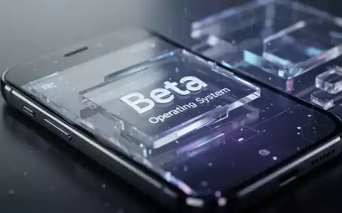 Nahaufnahme eines Smartphone-Bildschirms mit transparentem, futuristischem Betriebssystem-Interface in blauem und violettem Leuchten. - Foto: über boerse-global.de