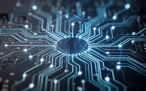 Nahaufnahme einer leuchtenden Platine mit blauen digitalen Linien, die Technologie, Updates und Datenfluss darstellt. - Foto: über boerse-global.de