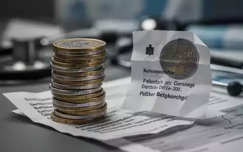 Ein Stapel deutscher Euro-Münzen neben einem zerknüllten offiziellen Dokument, das Gesundheitskosten und politische Änderungen symbolisiert. - Foto: über boerse-global.de