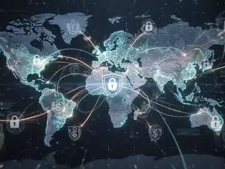 Abstrakte Darstellung digitaler Datenflüsse und sicherer Finanztransaktionen, die globale Standorte verbinden, mit Steuersymbolen. - Foto: über boerse-global.de