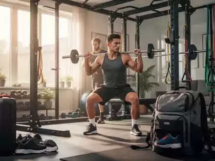Eine Person trainiert mit Hanteln in einem modernen Heimgym. Fokus auf Rückentraining und Fitnessausrüstung. - Foto: über boerse-global.de