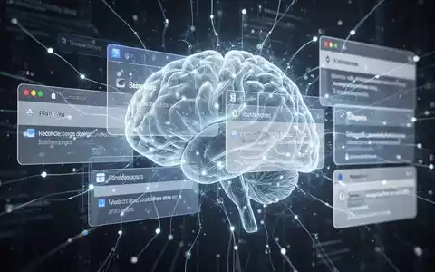 Digitale Oberfläche mit vernetzten Browser-Tabs und subtiler KI-Gehirn-Überlagerung, symbolisiert intelligentes Tab-Management und KI-Integration. - Foto: über boerse-global.de