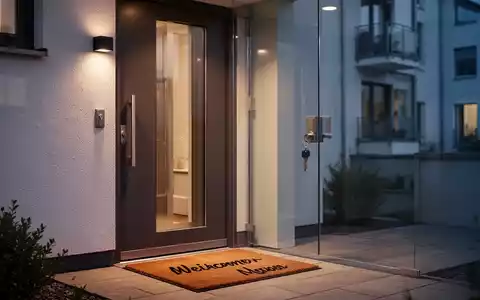 Eine einladende Eingangstür einer Einliegerwohnung in einem deutschen Wohngebäude, die Potenzial für Mieteinnahmen symbolisiert. - Foto: über boerse-global.de